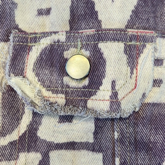 NWT POL Purple and White Text Print Jumpsuit - Picture 10 of 10